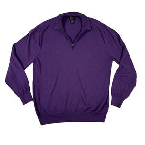 Jos. A. Bank Signature Collection Purple Quarter Zip Pullover Sweater Men's XL